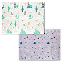 Дитячий килимок для повзання Зірки – Ліс 150х200х1 см з ігровим сумкою розвиваючий килимок для дітей (№277)