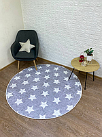 Круглий килим "Зірки на сірому" 160 см
