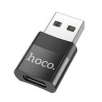 Переходник Hoco UA17 USB to Type-C черный