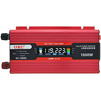 Инвертор преобразователь напряжения UKC автомобильный Inverter с LCD экраном B 12v 220v 1000W USB