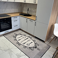 Килимок для кухні "Прилади в рамці" 80*300 см