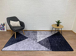 Турецький килим у спальню "Сірі трикутники".