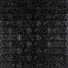 3D панель самоклеюча цегла Чорний 700х770х5мм (019-5) SW-00000151