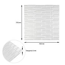 3D панель самоклеюча кладка біла 770х700х5 мм (031) SW-00000167, фото 4