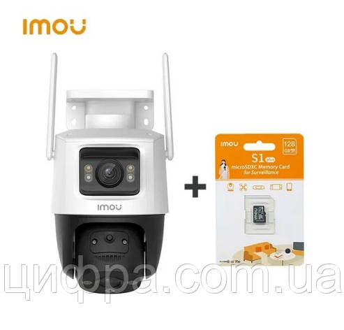Wi-Fi відеокамера IMOU Cruiser Dual 8MP IPC-S7XP-8M0WED-0360B + microSD 128Gb, фото 1