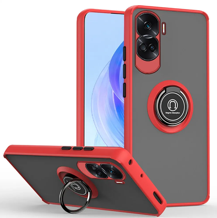 TPU чохол накладка Matte Ring Magnit для Honor 90 Lite червоний, фото 1