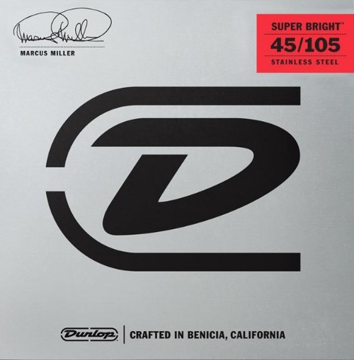 Струни для бас-гітари Dunlop DBMMS45105 Marcus Miller Super Bright Stainless Steel, фото 1