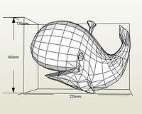 PaperKhan конструктор из картона 3D кит кашолот рыба Паперкрафт Papercraft набор для творчества игрушка сувен