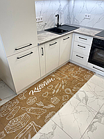 Турецький безворсовий килим для кухні "Голден кітчен" 80*200 см