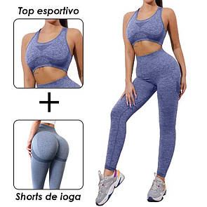 Жіночий фітнес костюм для спортзалу, Костюм для спорту, Ефектний фітнес костюм, Костюм для фітнесу 2в1