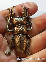 Фигурка статуэтка жук латунная металл латунь олень