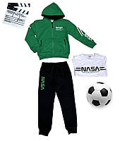 Детские спортивные костюмы тройки для мальчика Наса зелений! 8-16 лет.
