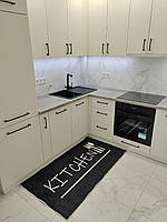 Килимок для кухні "Кітчен на чорному" 80*150 см