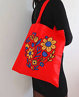 Сумка Шоппер с вышивкой Цветущее сердце, эко сумка для покупок, шопер,сумка с вышивкой,сумка вышитая