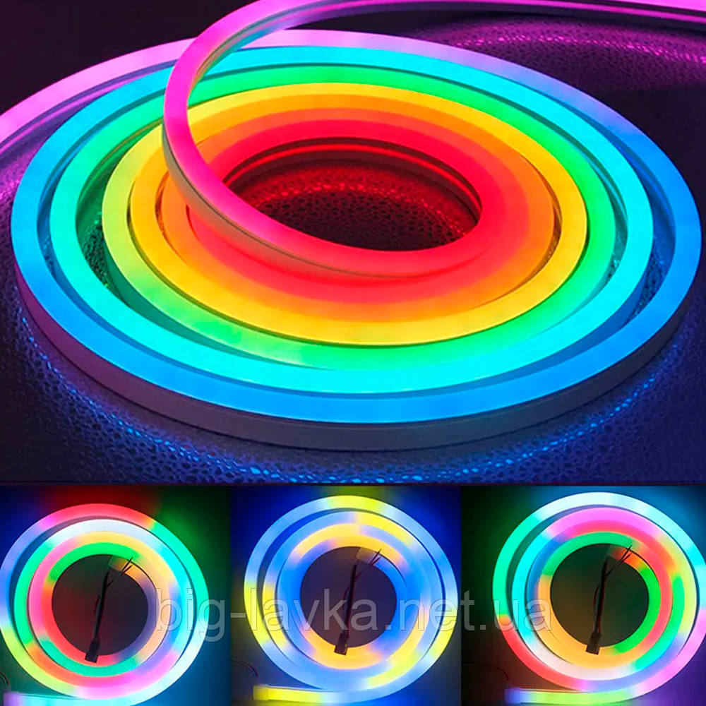 Неонова світлодіодна стрічка RGB з інтелектуальним керуванням 5 метрів Різнокольоровий