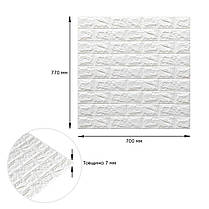 3D панель самоклеюча цегла Білий 700х770х7мм (001-7) SW-00000047, фото 4