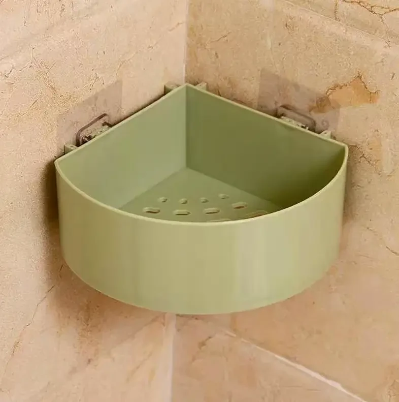 Полиця кутова для ванної Corner storage rack <unk> Пластикова настінна полиця у ванну кімнату «T-s»