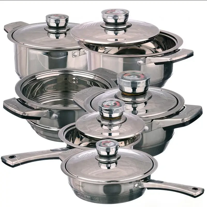 Подарочный стильный набор кухонной посуды, Наборы кастрюль для приготовления пищи с толстым дном на подарок - фото 3 - id-p2107593065