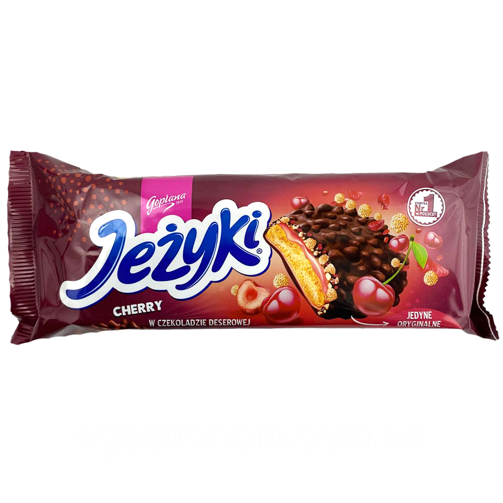 Печиво темна вишня Гоплана Їжак Jezyki Goplana 140g 20шт/ящ (Код: 00-00004178)