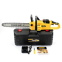 Аккумуляторная пила DeWALT DCVCS574X1 (48V, 12AH, шина 45 см) с бесключевой натяжкой цепи и ручным тормозом