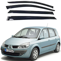 Дефлекторы окон, ветровики на Renault Scenic II 2003-2009 (скотч) AV-Tuning