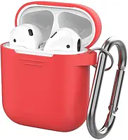 Классический силиконовый чехол AhaStyle с карабином для Apple AirPods с зарядным футляром Red