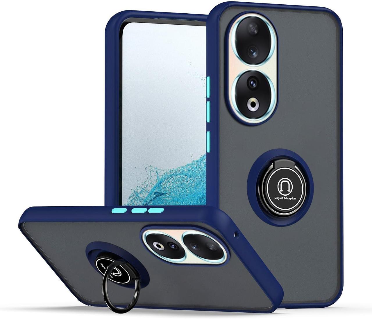 TPU чохол накладка Matte Ring Magnit для Honor 90 синій