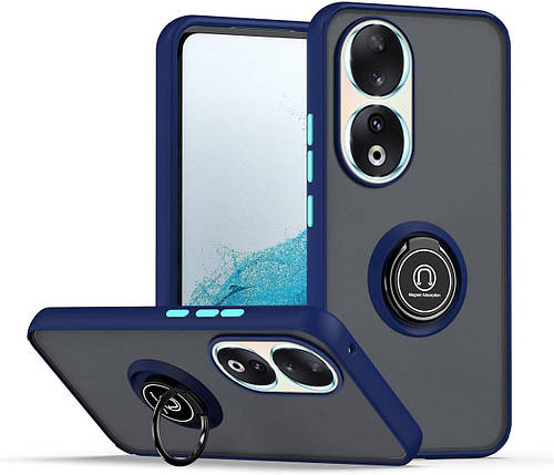 TPU чохол накладка Matte Ring Magnit для Honor 90 синій, фото 1