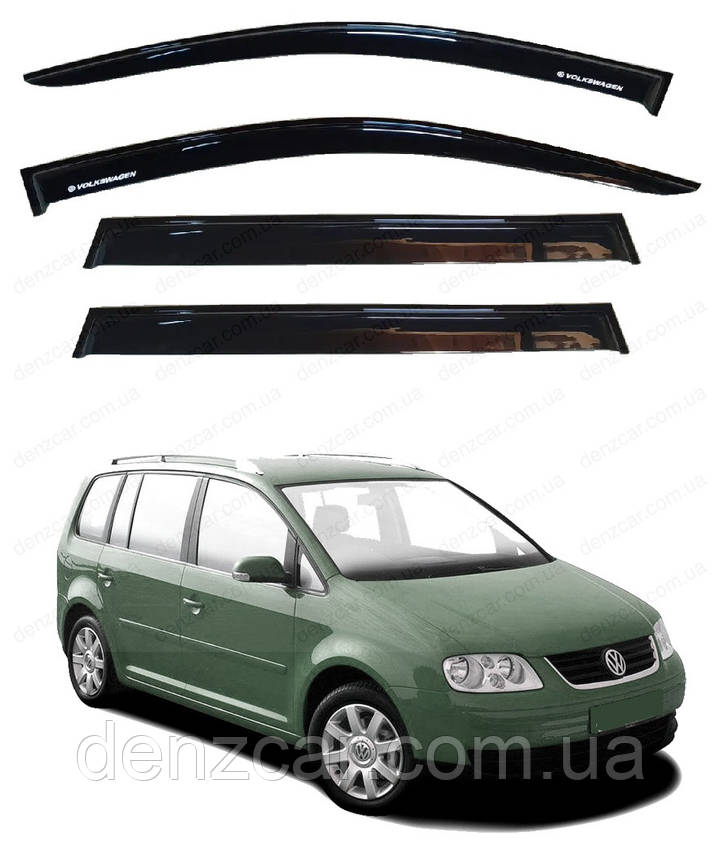 Дефлектори вікон Volkswagen Touran 2003-2010\Ветровики Фольксваген Туран, фото 2