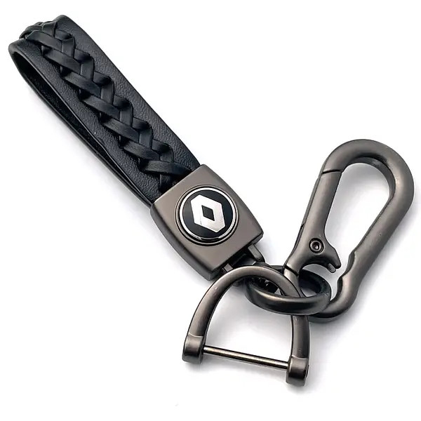 Брелок для автоключів із натуральної шкіри з логотипом авто Рено, фото 1