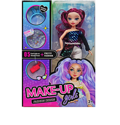 Лялька з аксессуарами "Makeup girls" (вид 1) MIC (2788A/B/C/D/E)