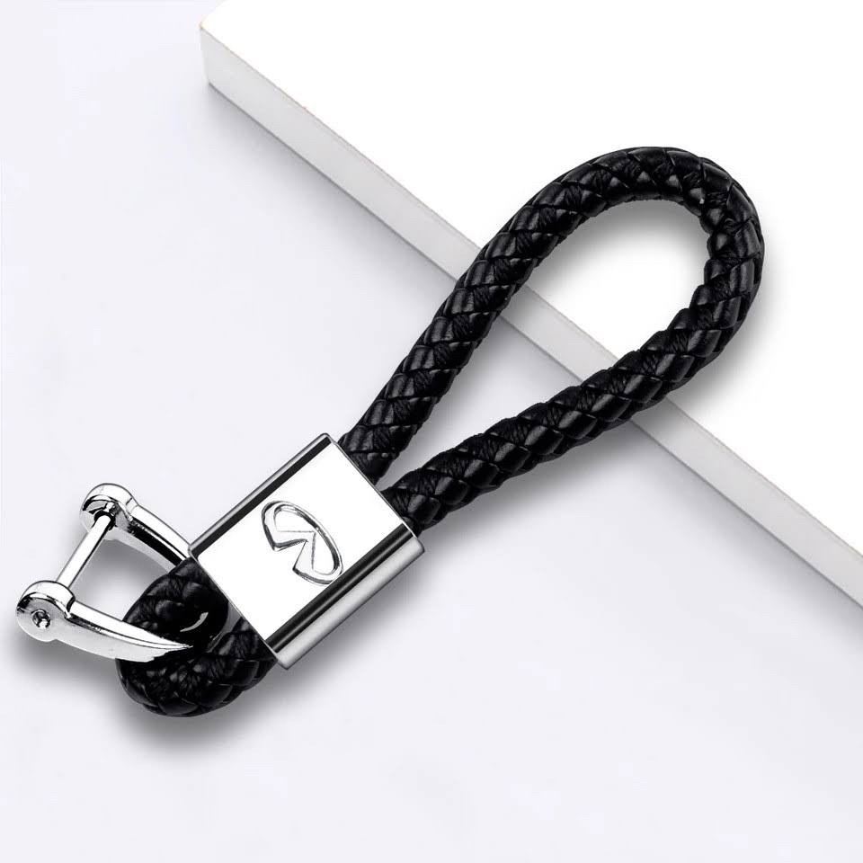 Брелок для автоключів із натуральної шкіри з логотипом авто Infiniti, фото 1