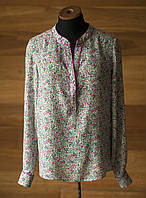Шелковая котоновая блузка в мелкие цветочки женская Promod, размер S