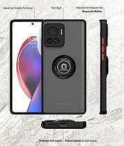 TPU чохол накладка Matte Ring Magnit для Moto Edge 30 Ultra світло-зелений, фото 5
