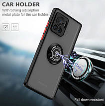TPU чохол накладка Matte Ring Magnit для Moto Edge 30 Ultra світло-зелений, фото 3