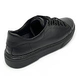 Жіночі шкіряні кеди чорного кольору на шнурівці Zlett 3520 чорна шкіра розмір 36, фото 7