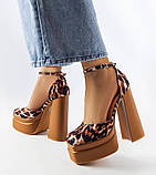 Женские леопардовые босоножки на высоком каблуке, Женские леопардовые туфли, фото 10