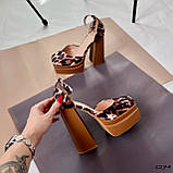 Женские леопардовые босоножки на высоком каблуке, Женские леопардовые туфли, фото 6