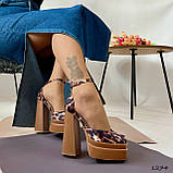 Женские леопардовые босоножки на высоком каблуке, Женские леопардовые туфли, фото 2