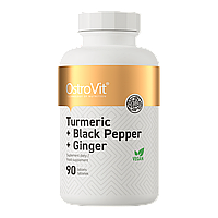 Засіб для зниження ваги OstroVit TURMERIC + BLACK PEPPER + GINGER 90 tabs