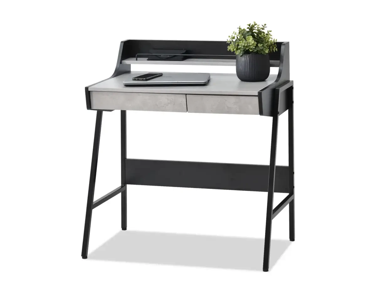 Borr бетонный стол-лофт с ящиками и черной рамой - фото 1 - id-p2107606301