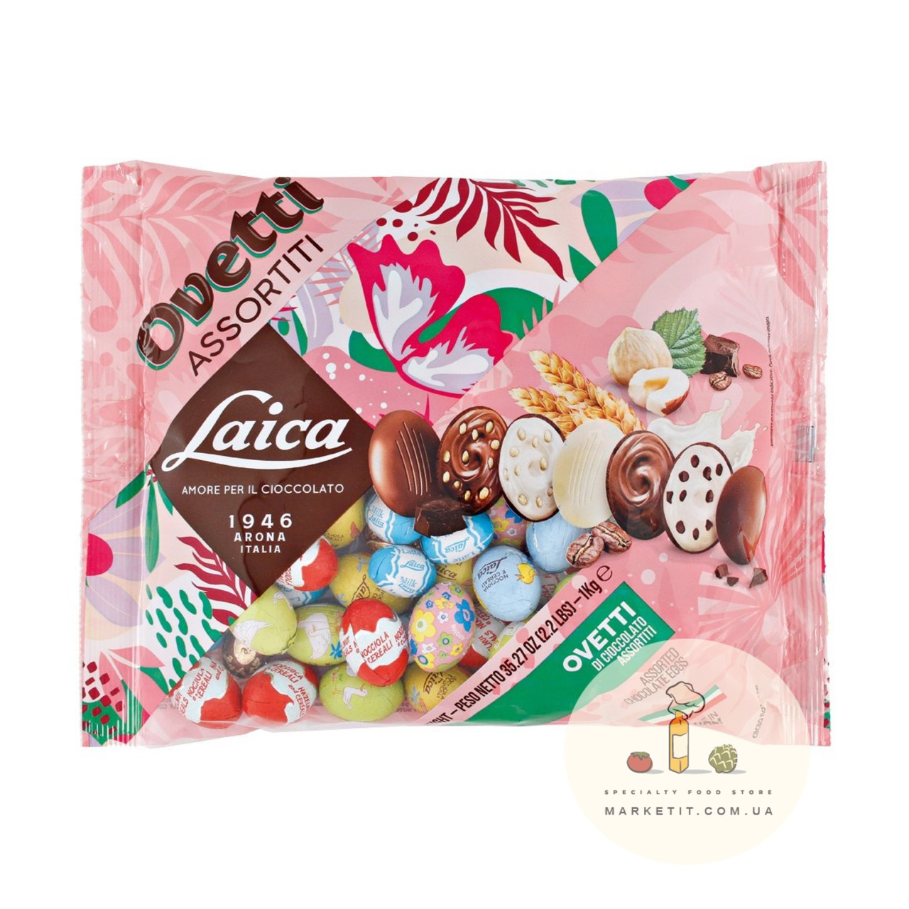 Шоколадні яйця Laica Ovetti Assortite, з праліне 1 кг.