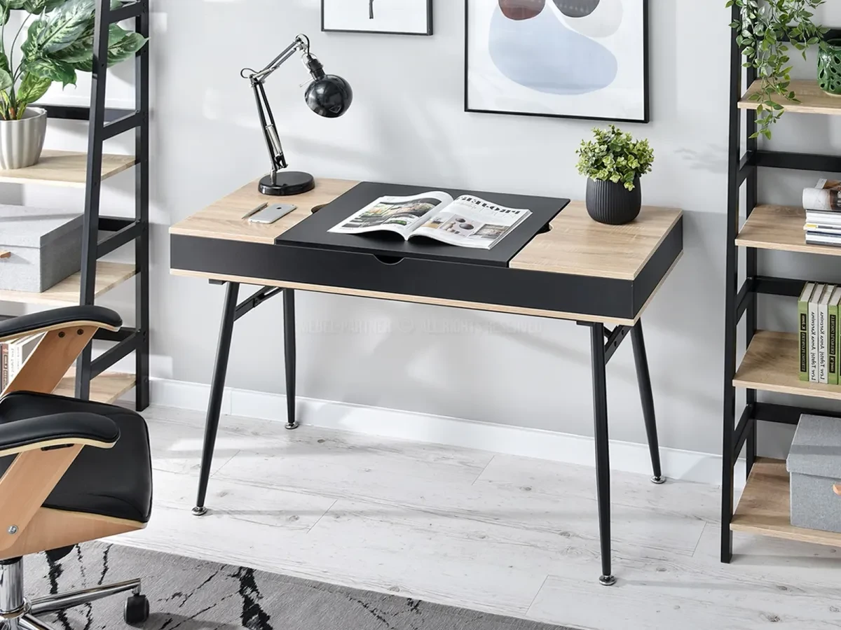 Viken черный стол с хранением для студии - фото 4 - id-p2107606315