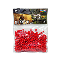 SO Пластиковые пульки (шарики) для детского оружия 1-153, 6 мм 500 шт (Красный)