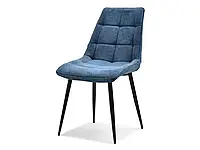 Стеганый стол-стол hugo blue из ткани на черной стальной основе