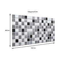 Декоративна ПВХ панель 960х480х4мм Чорно-біла мозаїка SW-00001432, фото 3