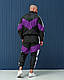 Чоловічий спортивний ретро костюм з плащівки фіолетовий диско, фото 6