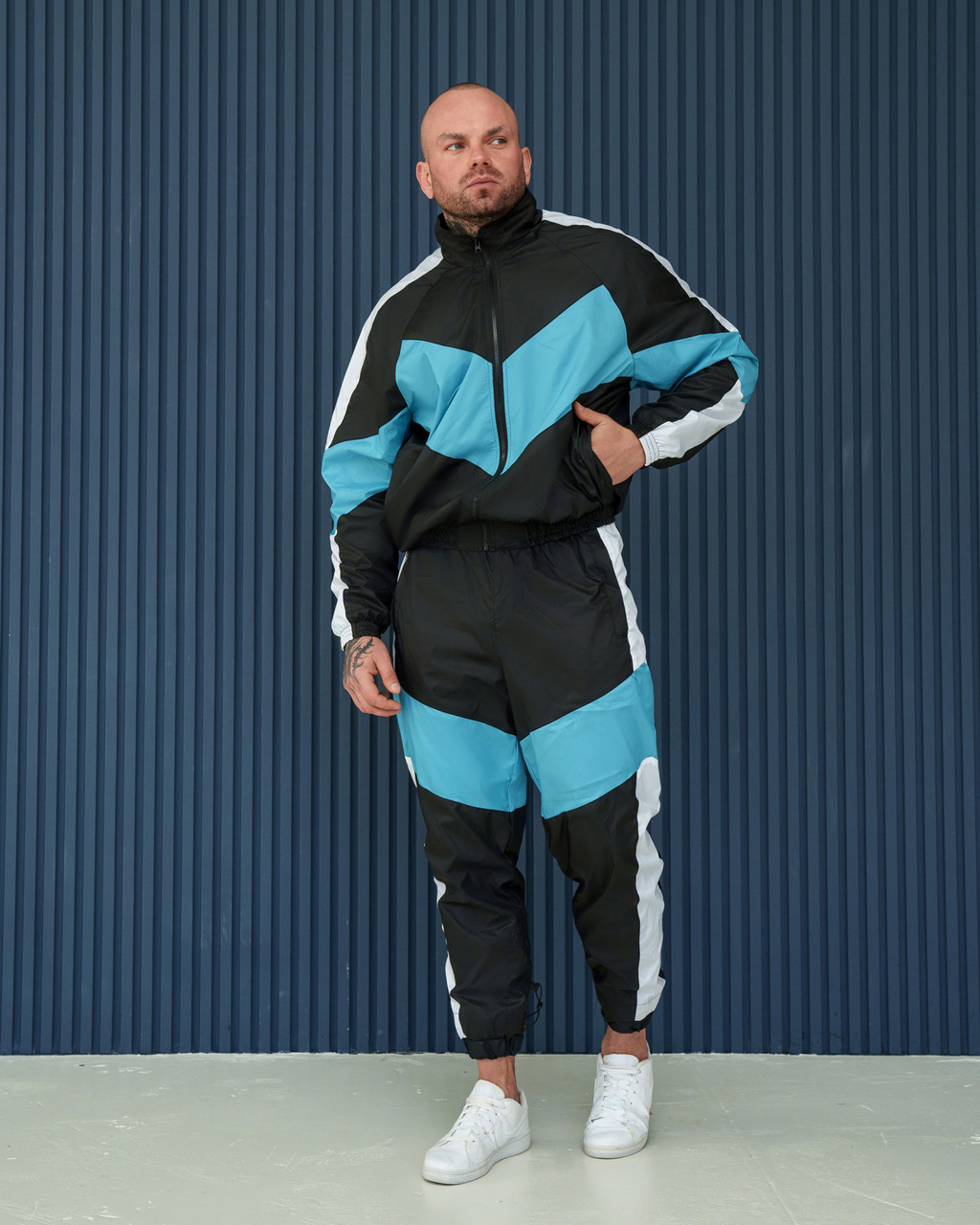 Чоловічий спортивний костюм диско платівка ретро стиль, фото 1