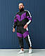Чоловічий спортивний ретро костюм з плащівки фіолетовий диско, фото 3