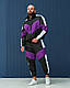 Чоловічий спортивний ретро костюм з плащівки фіолетовий диско, фото 7